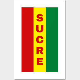 Sucre City in Bolivian Flag Colors Vertical Posters and Art